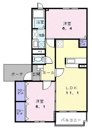 ユンヌバーグＢの物件間取画像